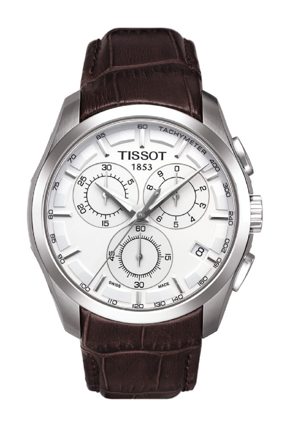 Tissot mens Couturier Chrono Quartz stainless-steel Dress Watch Brown T0356171603100