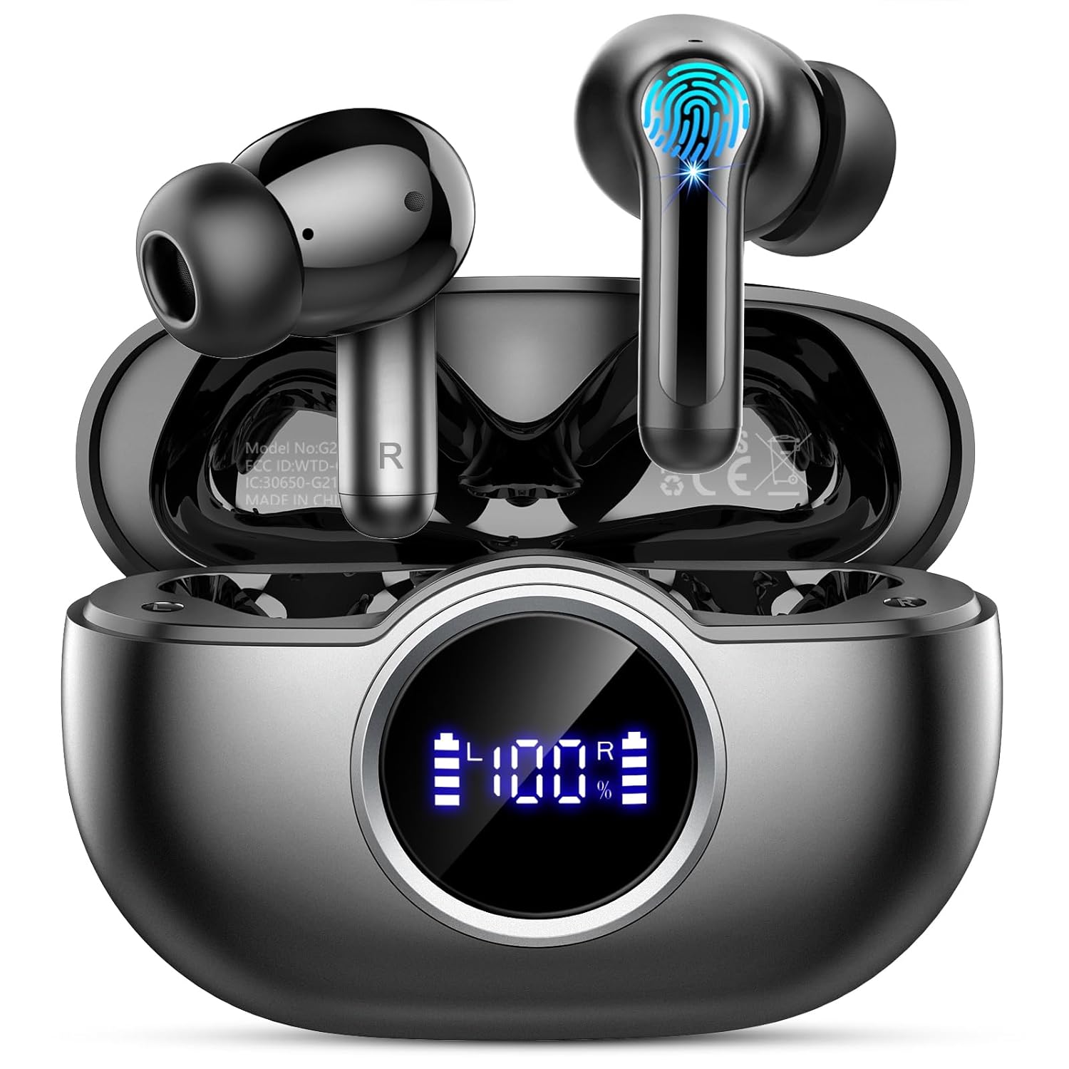 Wireless Earbuds, 2025 Bluetooth 5.4 Headphones Hi-Fi Stereo 3D Bass Ear Buds, 4 ENC Noise Cancelling Mic, 36Hrs USB-C in-Ear Earphones, IP7 Waterproof Workout Sport for Laptop…
