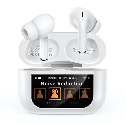 Wireless Earbuds, Bluetooth 5.4 Ear Buds with Multifunctional Touch Screen, ANC/ENC Noise Cancelling Headphones with 48H Playtime, Bass Stereo Sound, for Laptop, Android/iOS, Pad