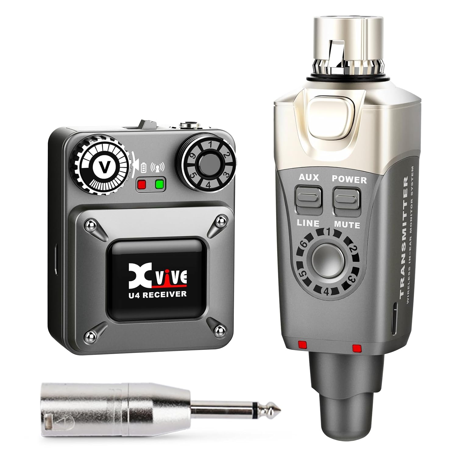 Xvive U4 Wireless in-Ear Monitor System Transmitter and Beltpack Receiver Personal IEM for Studio, Band Rehearsal,Live Performance