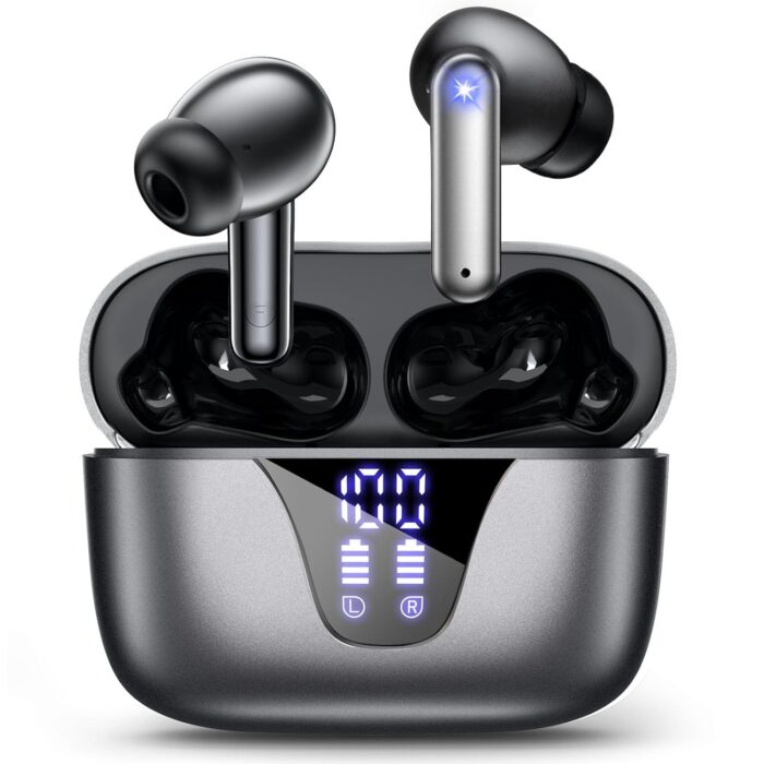 ZIUTY Wireless Earbuds, 2025 Bluetooth Headphones, 50hrs Stereo Deep Bass Ear Buds with Power Display Charging Case, buit in Mic, IPX5 Waterproof Headset for iPhone Andriod Phones