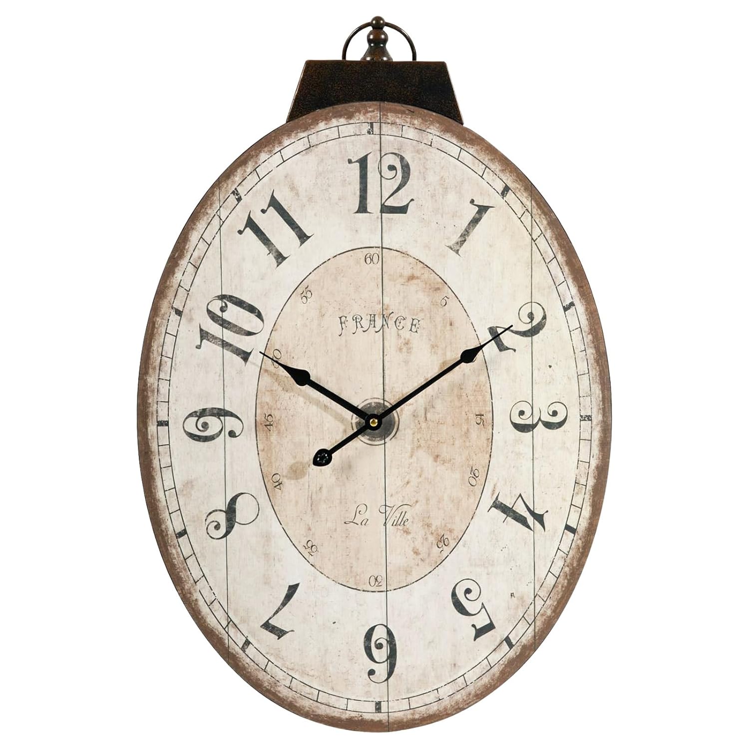 29 Inch Oval Wall Clock, Silent Non-Ticking Decorative Wall Clock for Living Room, Modern Farmhouse Clock Battery Operated for Home Decor, Diningroom