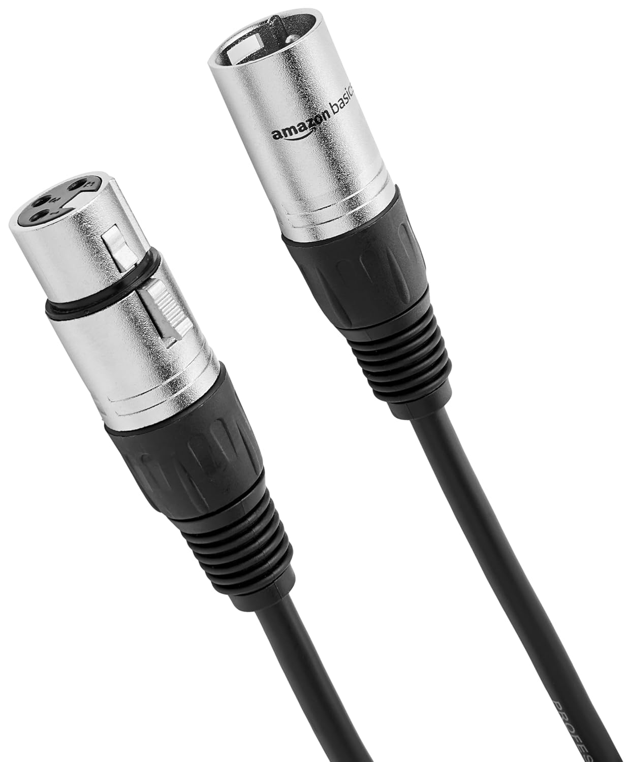 Amazon Basics XLR Microphone Cable for Recording Studio Speaker, PA System, All Copper Conductors, 10 ft, Black