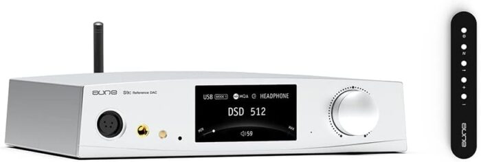 aune S9c Pro DAC with Headphone Amp,10MHz Clock Input, 32bit/768kHz/DSD512/MQA,Dual-DAC Chip, 6.35/XLR/4.4 Jack, PLL/Clock Sync Tech/Twin JFET, Bluetooth AAC/LDAC/aptX HD...