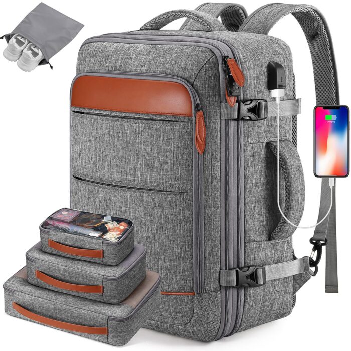 Bagsure Travel Backpack, 42L Carry on Luggage, Flight Approved Expandable Backpack, Laptop Backpack