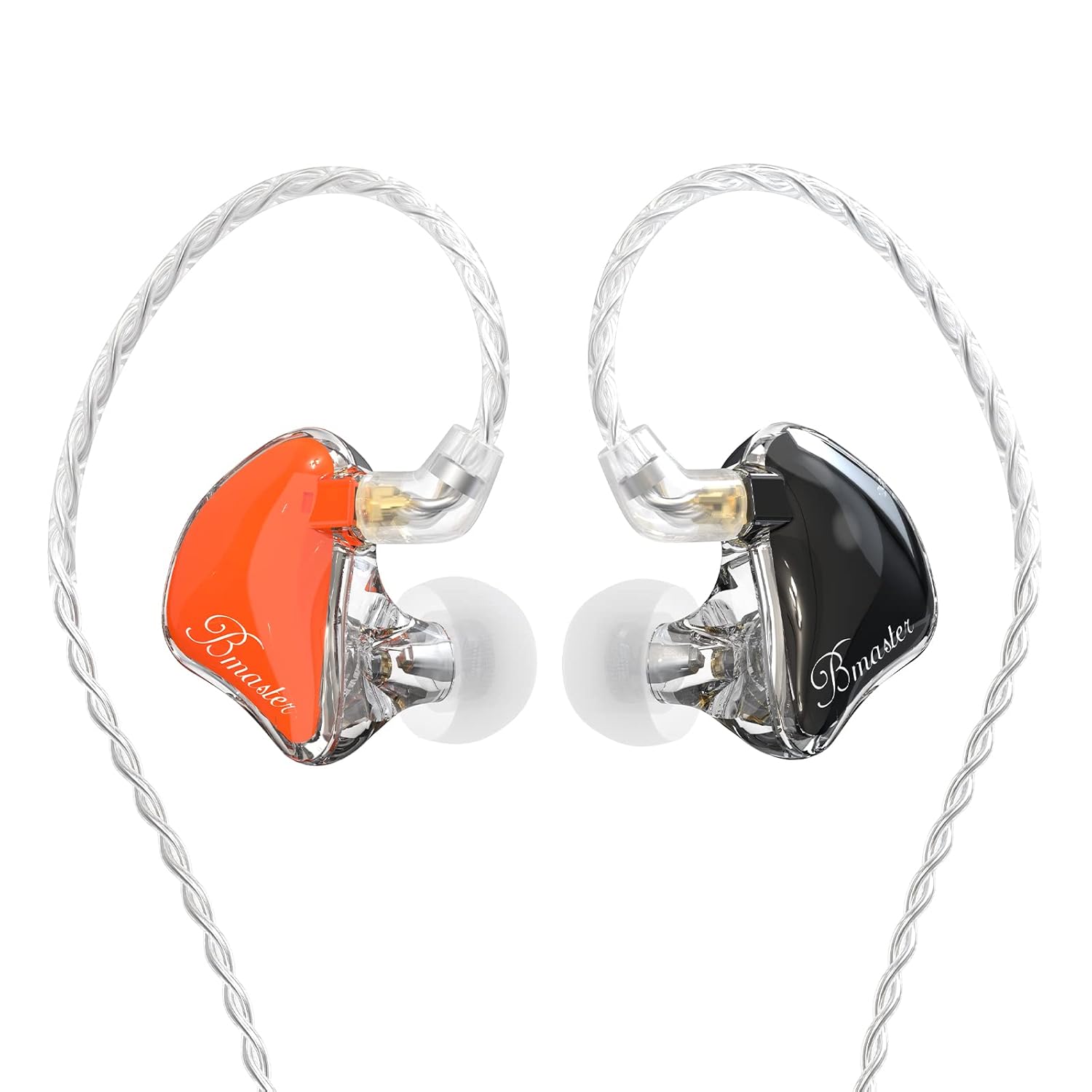 BASN in-Ear Monitors, Bmaster Triple Driver HiFi Stereo Noise-Isolating with Enhanced Bass for Musicians Stage/Audio Recording (PRO Orange/Black)