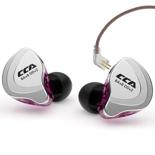CCA C10 in Ear Monitor Headphone 10 Hybrid Drivers Wired Earbud 4BA 1DD HiFi IEM Earphones Stereo Noise Isolating Earphone with Detachable Cable for Musicians Singers Studio...