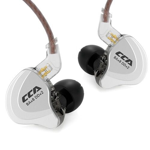 CCA C10 in Ear Monitor Headphone 10 Hybrid Drivers Wired Earbud 4BA 1DD HiFi IEM Earphones Stereo Noise Isolating Earphone with Detachable Cable for Musicians Singers...