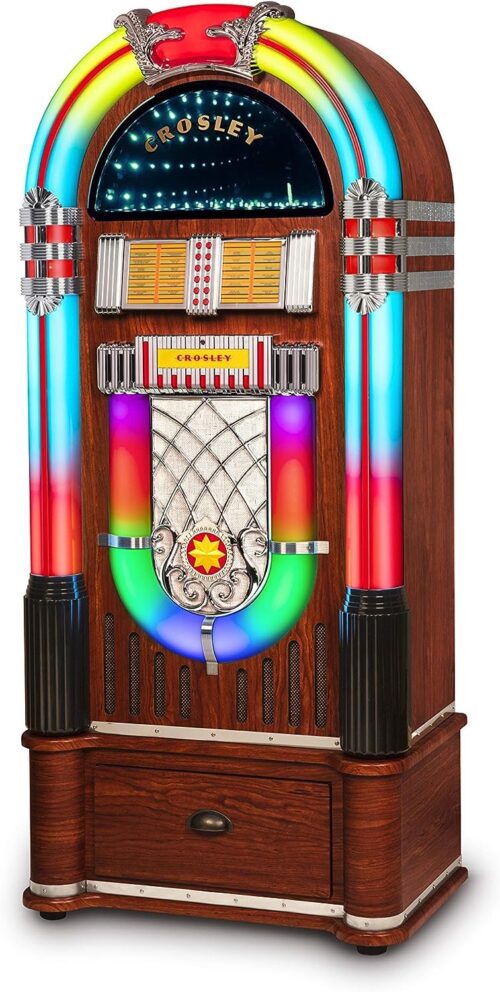 Crosley CR1215A-WA Jukebox, Includes AM/FM Radio & Bluetooth Receiver & CD Player with ST15-WA Stand Included - Walnut