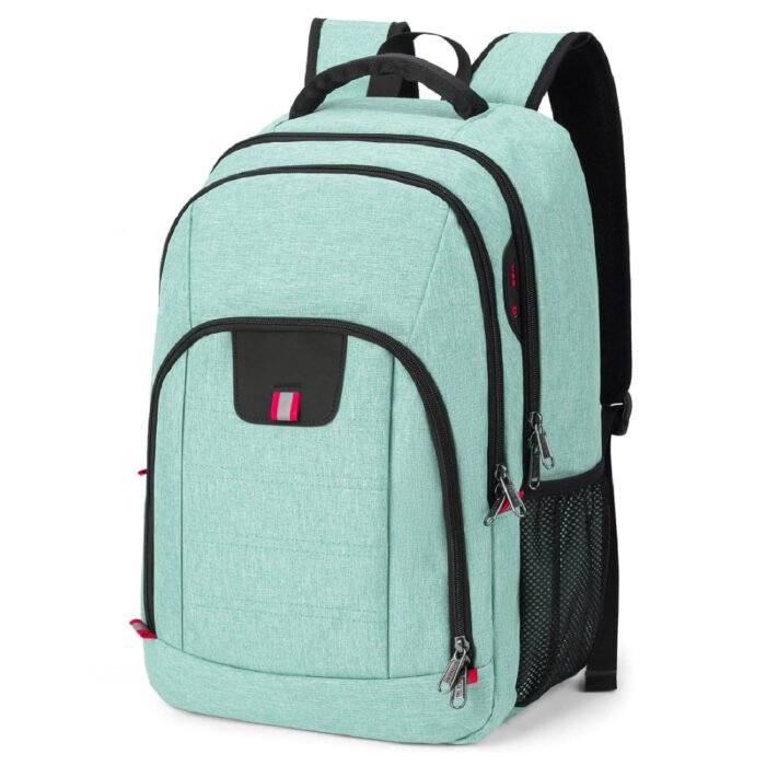 Della Gao Travel Laptop Backpack, Anti Theft Backpack for Men and Women with USB Charging Port Business Computer Backpack Bag (Green, 15.6 Inch)