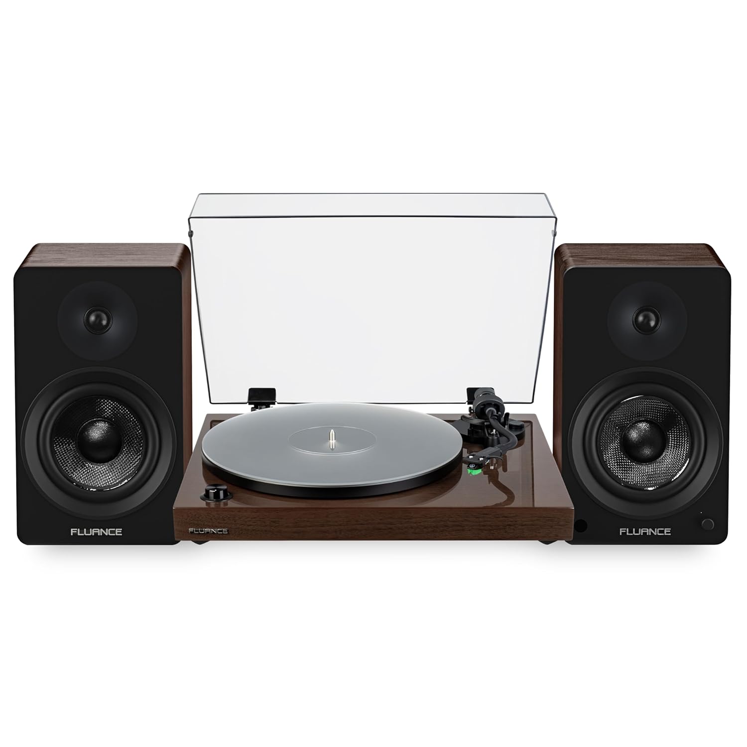 Fluance RT81+ Elite Vinyl Turntable and Ai61 6.5″ Stereo Bookshelf Speakers Bundle: High Fidelity Sound, Detailed Audio Reproduction, Seamless Integration (Natural Walnut)