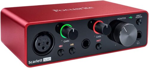Focusrite Scarlett Solo 3rd Gen USB Audio Interface for Guitarists, Vocalists, Podcasters or Producers to record and playback studio quality sound