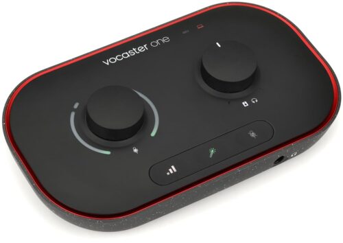 Focusrite Vocaster One USB Audio Interface for Solo Podcasting, Streaming, Voiceover – High-Fidelity, Broadcast Quality Recording, All the Software You Need to Record