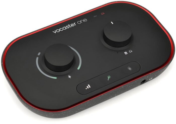 Focusrite Vocaster One USB Audio Interface for Solo Podcasting, Streaming, Voiceover – High-Fidelity, Broadcast Quality Recording, All the Software You Need to Record