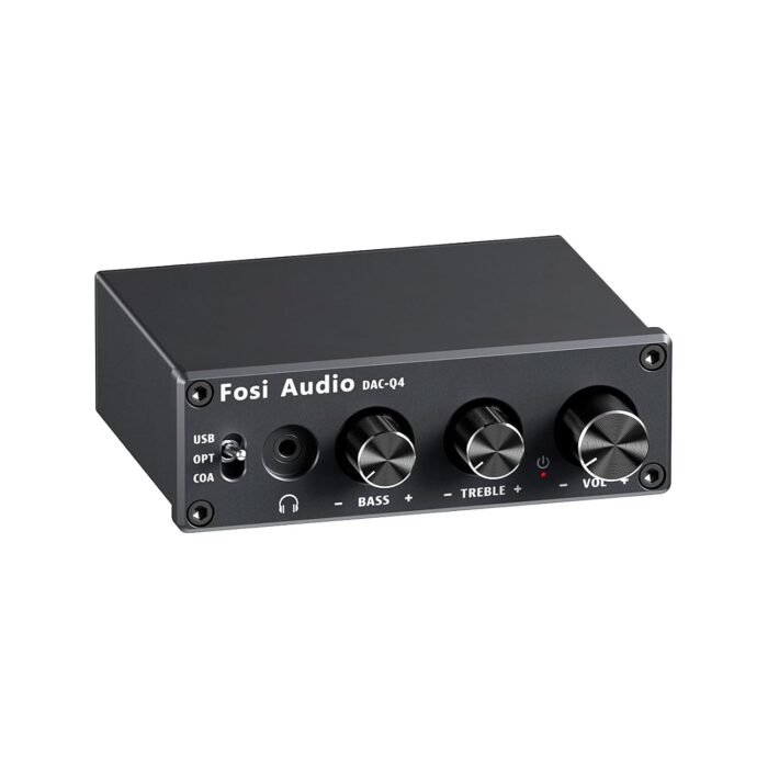 Fosi Audio Q4 DAC Headphone Amp for PC, Desktop Digital to Analog Audio Converter for Home Stereo Amplifier and Powered Speakers, PC-USB/Optical/Coaxial Inputs, 3.5mm...