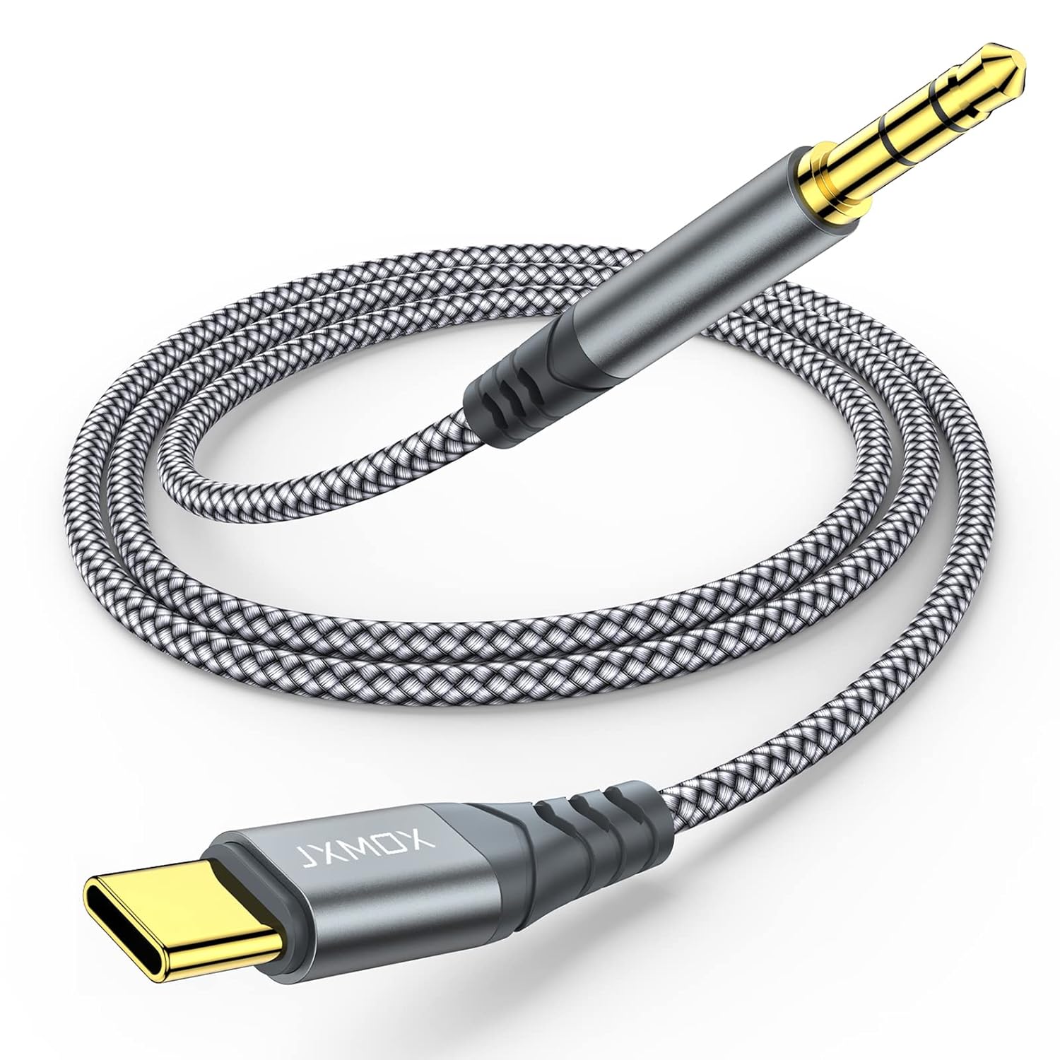 JXMOX USB C to 3.5mm Audio Aux Jack Cable (4ft), Type C to 3.5mm Headphone Car Stereo Cord Compatible with iPhone 16 Pro Max 15 Pro Max, Samsung Galaxy S24 S23 S22 S21 Note 20,…