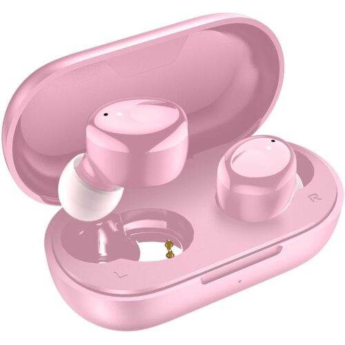 kurdene Wireless Earbuds Bluetooth 5.3 in Ear Buds Light Weight Headphones,Deep Bass Sound,Built in Mics Headset,Clear Calls Earphones for Sports Workout Glossy Bight Pink