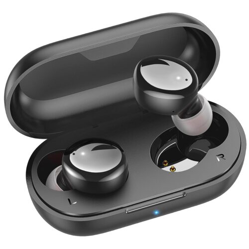 kurdene Wireless Earbuds Bluetooth 5.3 in Ear Buds Light Weight Headphones,Deep Bass Sound,Built in Mics Headset,Clear Calls Earphones for Sports Workout Glossy Black