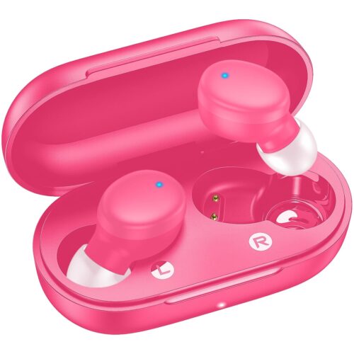 kurdene Wireless Earbuds Bluetooth 5.3 in Ear Buds Light-Weight Headphones,Deep Bass Sound,Built-in Mics Headset,Clear Calls Earphones for Sports Workout Hot Pink