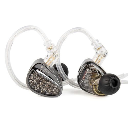 KZ ZA12 in Ear Monitor, 2DD+4BA Hybrid Wired Earbuds, KZ in Ear Monitor with 4-Level Tuning Switch Gaming Earbuds,Silver-Plated IEM Cable for Audiophile (No Microphone, Matte...