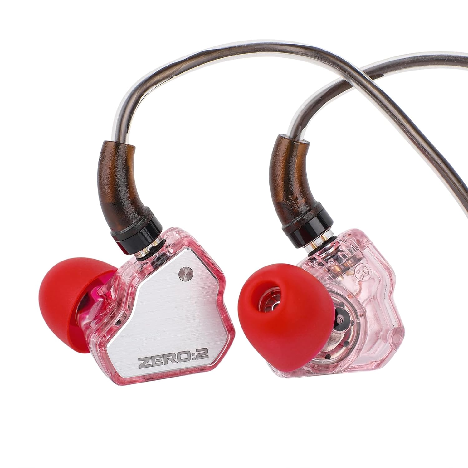 Linsoul 7Hz x Crinacle Zero:2 in Ear Monitor, Updated 10mm Dynamic Driver IEM, Wired Earbuds Earphones, Gaming Earbuds, with OFC IEM Cable for Musician (Pink)