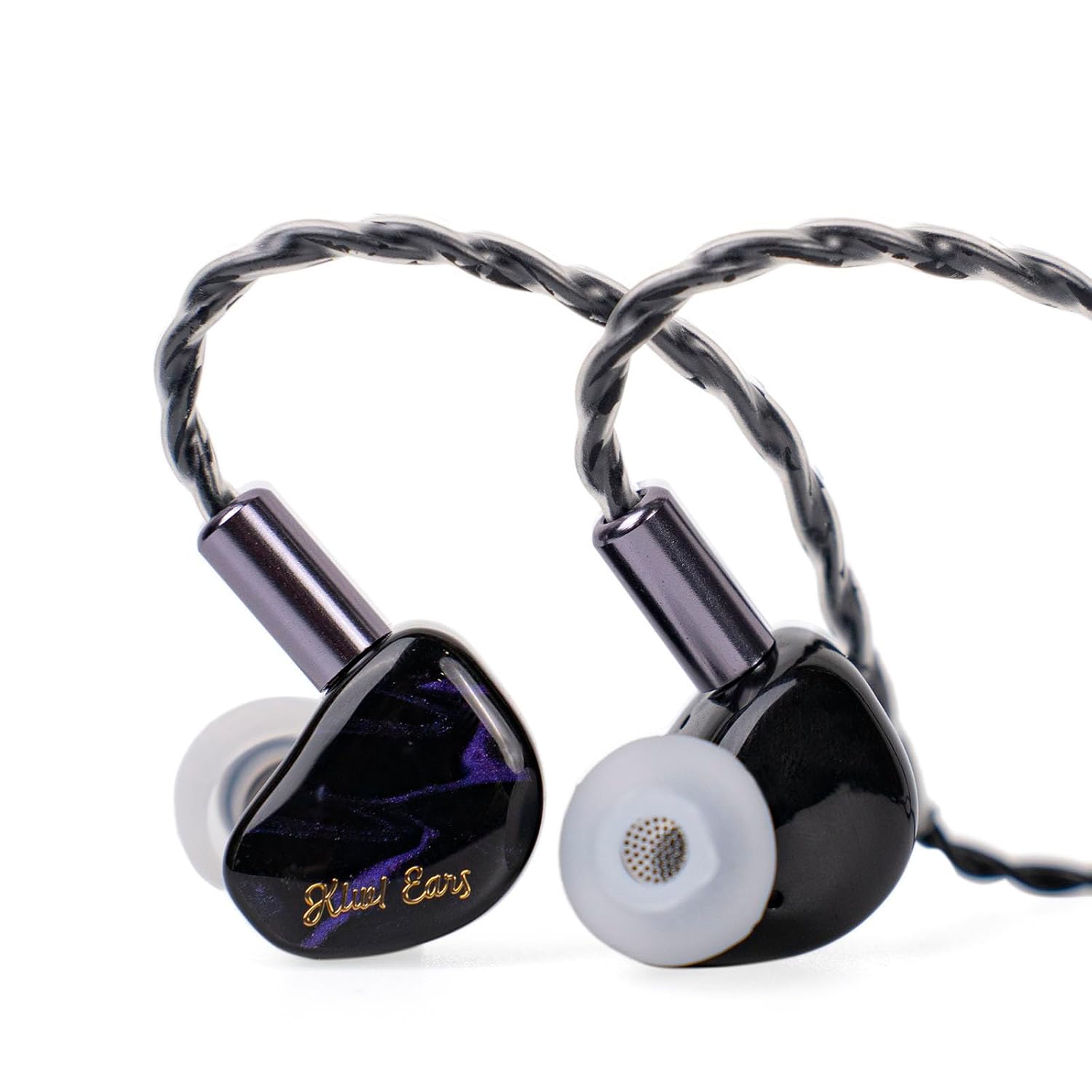 Linsoul Kiwi Ears Cadenza 10mm Beryllium Dynamic Driver IEM 3D Printed with Detachable Interchangeable Plug 0.78 2pin 3.5mm IEM Cable for Musician Audiophile (Purple)