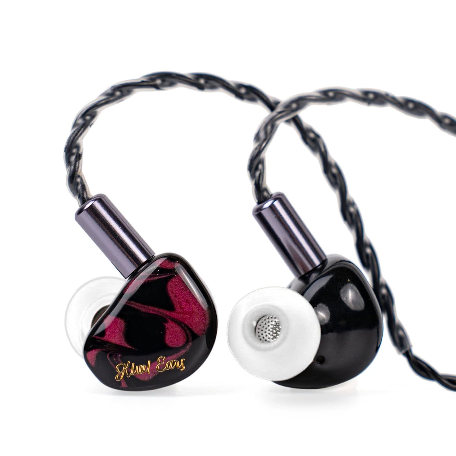 Linsoul Kiwi Ears Cadenza 10mm Beryllium Dynamic Driver IEM 3D Printed with Detachable Interchangeable Plug 0.78 2pin 3.5mm IEM Cable for Musician Audiophile (Red)