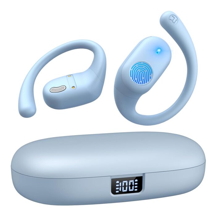 Open Ear Headphones, Bluetooth Headphones 5.3 Sports with Smart Digital Display, 36H Playtime, IP54 Waterproof, Wireless Earbuds Lightweight Design Fit Cycling, Running, Workout...