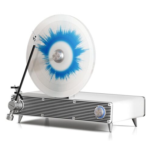 Original Upright Vinyl Turntable, Record Player with Cartridge AT-3600L Stylus Head | Hybrid Mid/Treble Driver and Subwoofer | Bluetooth and Vinyl Record Player (White)