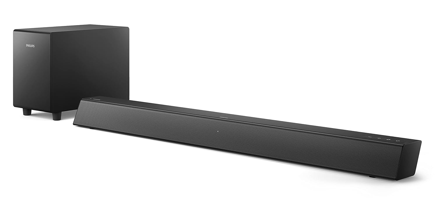 PHILIPS B5306 2.1-Channel Soundbar with Wireless Subwoofer & Roku TV Ready, Black