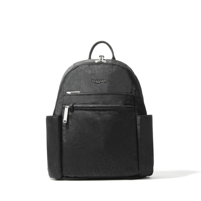 Securtex® Anti-theft Vacation Travel Backpack 10x13" Slash-Resistant Nylon Daypack w/RFID, Black Cheetah