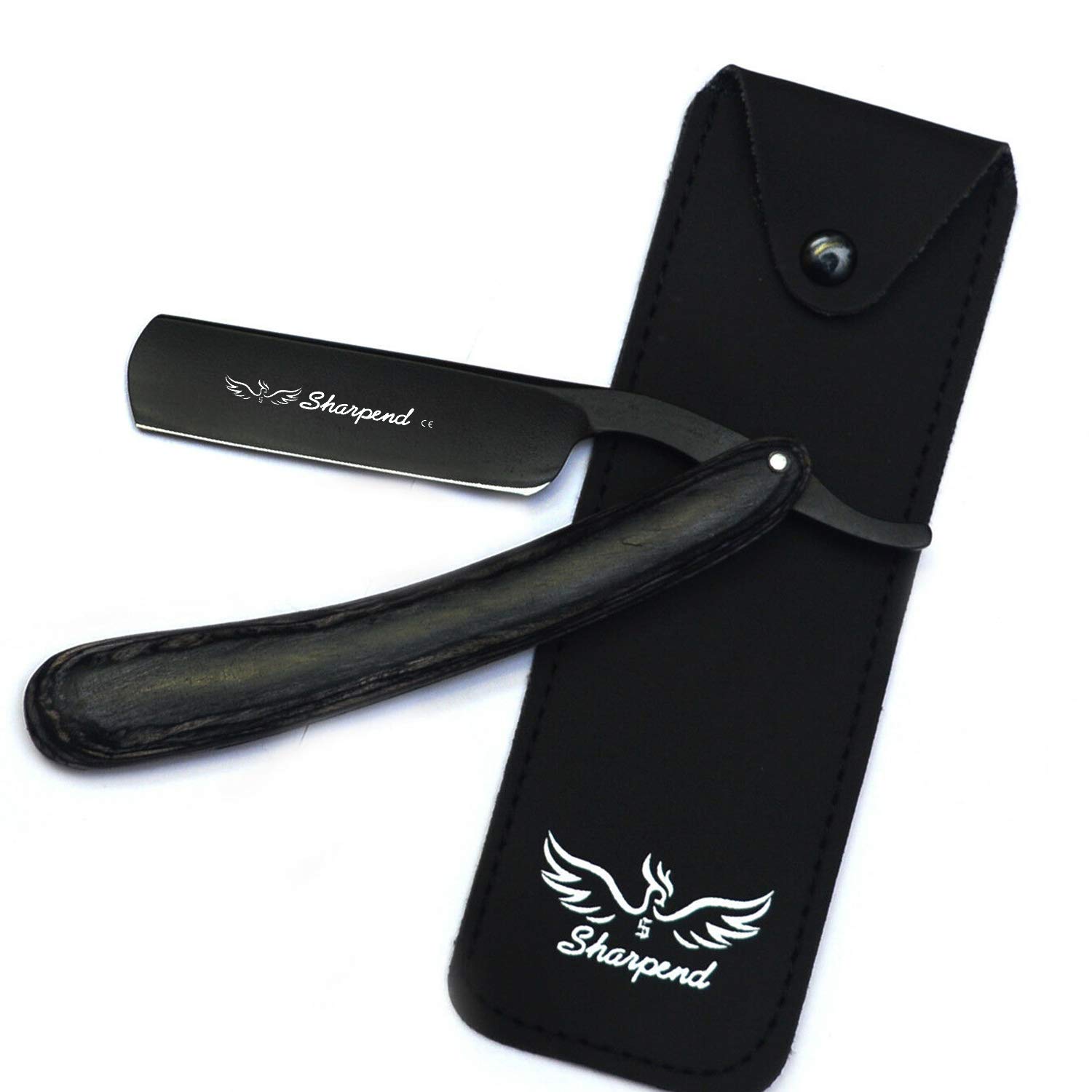 Sharpend Barber Razor – Shave Ready Straight Razor for Men, Japanese Metal Straight Razor, Perfect Shave + Black Antique Wooden Handle Razor, Barber Approved for Magic Straight…