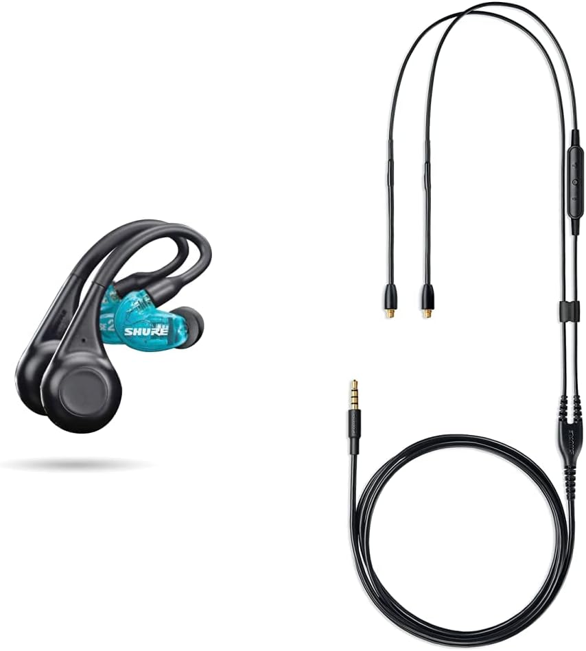 Shure Aonic 215 Tw2 in Ear Headphones, Blue Universal Communication Cable, Black