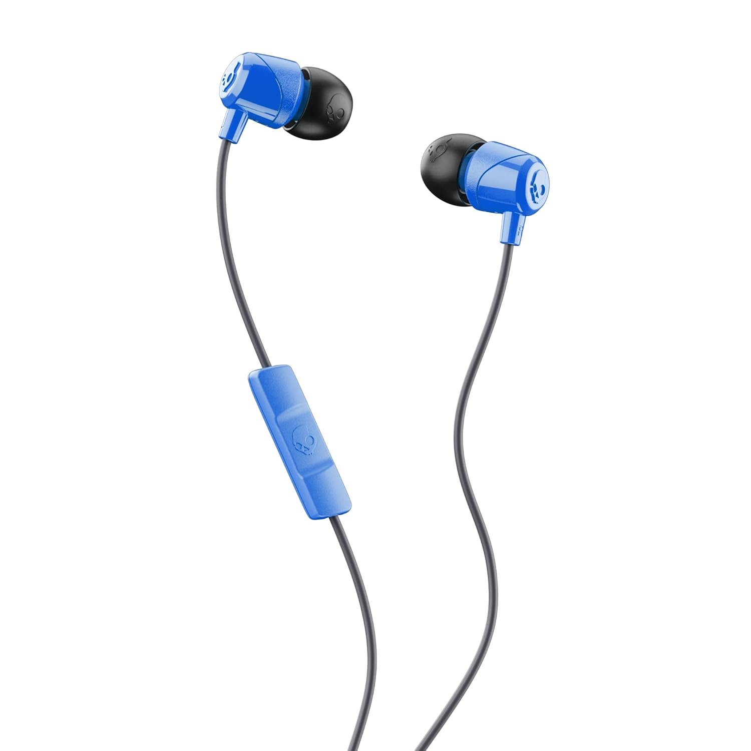 Skullcandy Jib Wired Earbuds with 3.5mm Plug, Noise Isolating Fit, Built-In Microphone Call and Track Control, Convenient for Travel - Cobalt Blue