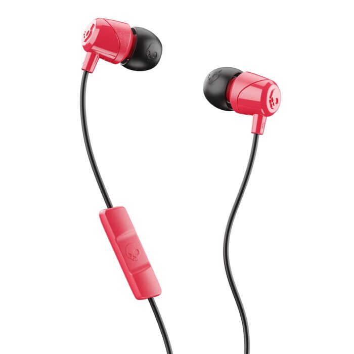 Skullcandy Jib Wired Earbuds with 3.5mm Plug, Noise Isolating Fit, Built-In Microphone Call and Track Control, Convenient for Travel - Red