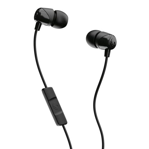 Skullcandy Jib Wired Earbuds with 3.5mm Plug, Noise Isolating Fit, Built-In Microphone Call and Track Control, Convenient for Travel - Black
