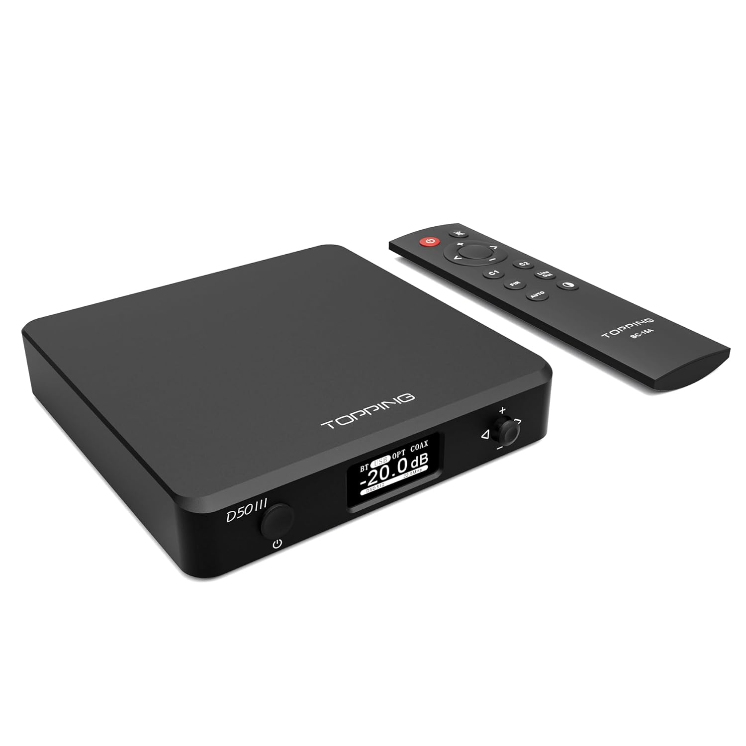 TOPPING D50 III Desktop HiFi DAC & Preamplifier, Dual ES9039Q2M, Bluetooth 5.1, Hi-Res Audio, DSD512/PCM768kHz Support, RCA/TRS Outputs, Includes 12V Trigger and Remote Control…