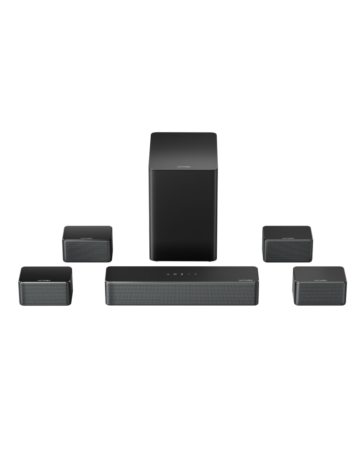 ULTIMEA 7.1ch Soundbar with Wireless Subwoofer, Virtual Surround Sound System for TV, App Control, 410W Peak Power, Sound bar for TV, 4 Wired Surround Speakers, Home Theater…