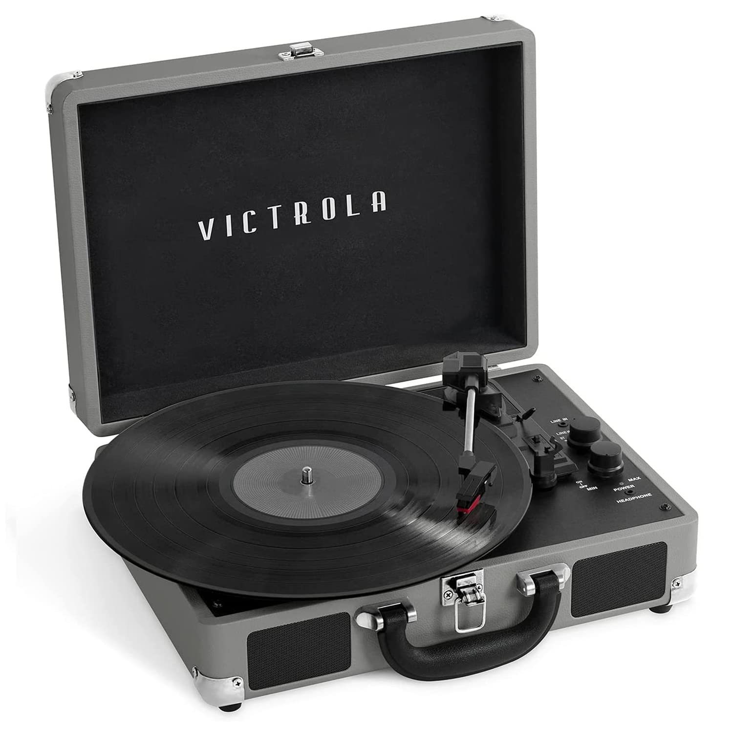 Victrola Journey Bluetooth Portable Suitcase Record Player – with Built-in Speakers, 3 Speed Vinyl Record Player, RCA Out, Headphone Jack, NWG