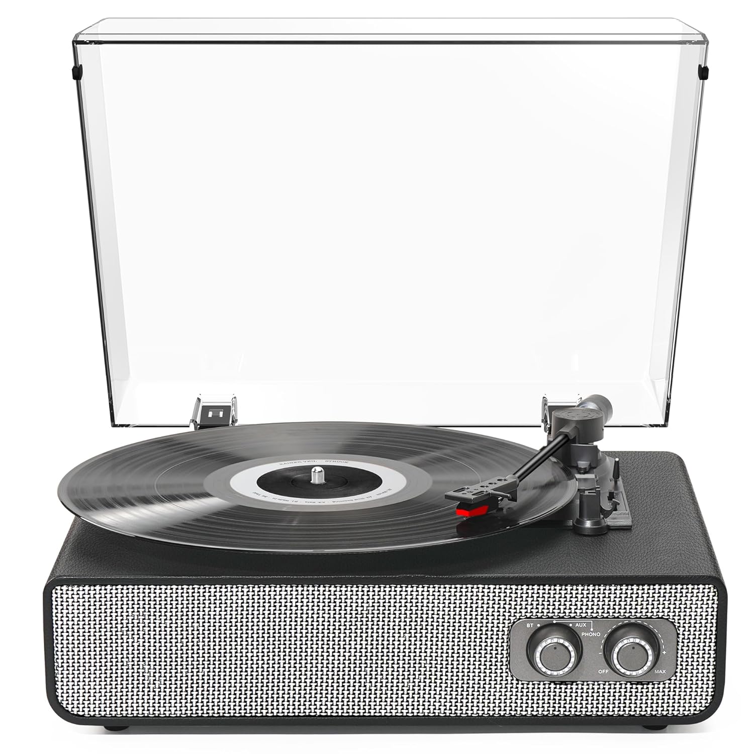 Vintage Vinyl Record Player 3 Speed Belt Driven Bluetooth Turntable with HiFi Speakers & Adjustable Counterweight, Portable Retro LP Player for Home Deco and Gift, AUX in/RCA…