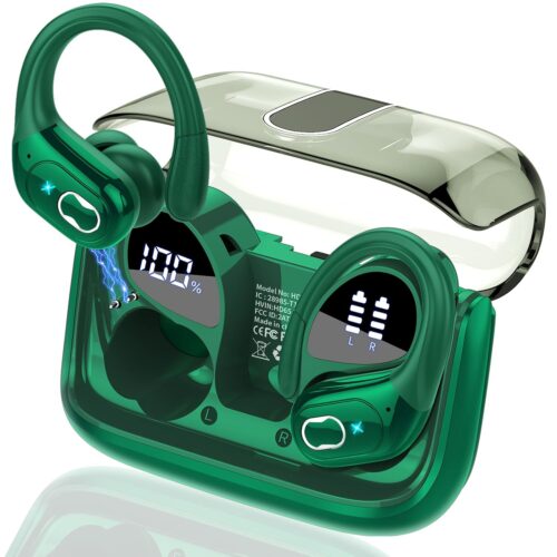 Wireless Earbuds 75hrs Bluetooth 5.4 Headphone Sport, 2025 Bluetooth Earbuds Stereo Deep Bass Over Ear Bud with Earhooks, ENC Noise Cancelling Mic, IPX7 Waterproof Earphone,...