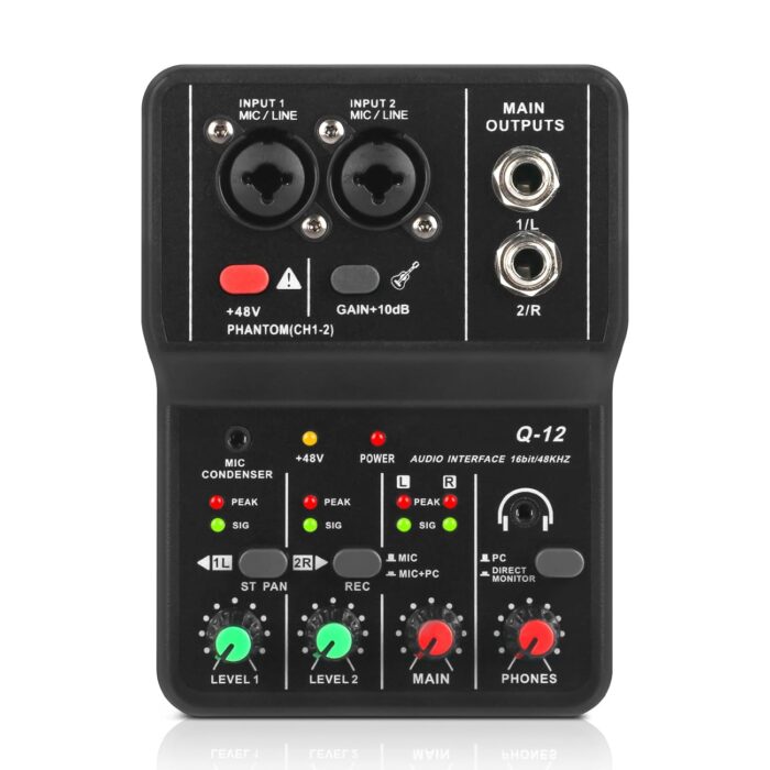 XTUGA USB Audio Interface for PC,Interface for Recording Music Computer Recording Audio Interface XLR with 3.55m Microphone Jack, USB Sound Card for Recording Studio, Ultra-low...
