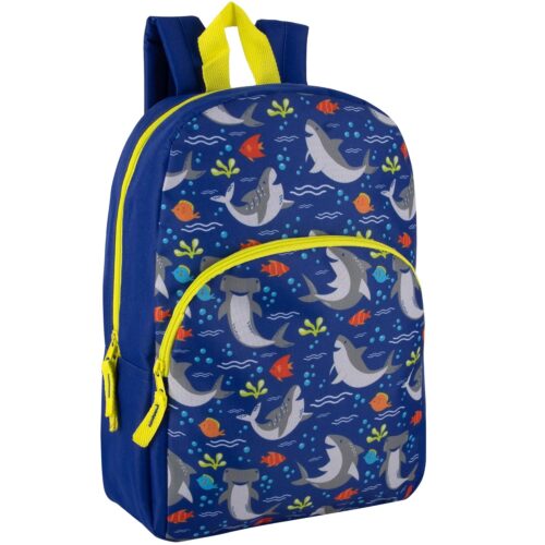 15 Inch Kids Backpacks for Boys & Girls | Preschool, Kindergarten, Elementary School Backpacks with Adjustable, Padded Straps (Seafaring Sharks)