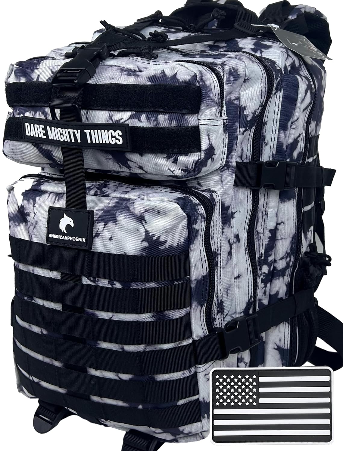 45L Elite Tactical Backpack | 3X Stronger Work & Military Backpack | Water Resistant and Heavy Duty | 3 Day MOLLE Bug Out Bag (Black Ice)