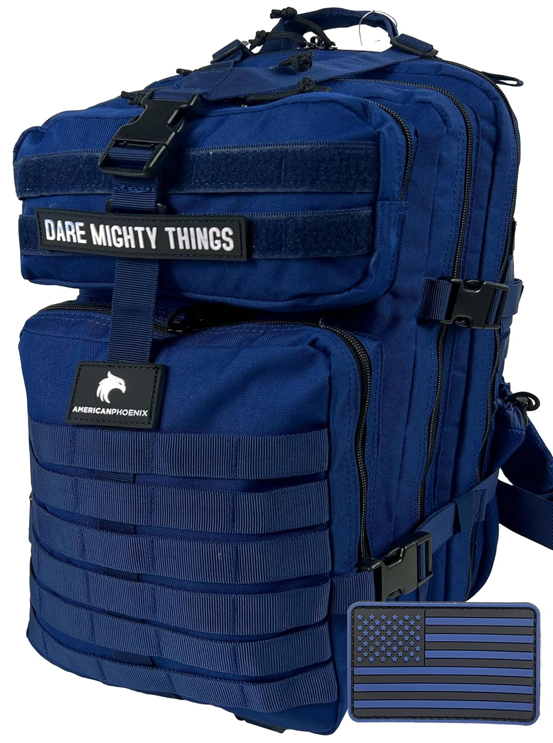 45L Elite Tactical Backpack | 3X Stronger Work & Military Backpack | Water Resistant and Heavy Duty | 3 Day MOLLE Bug Out Bag (Atlantic Blue)