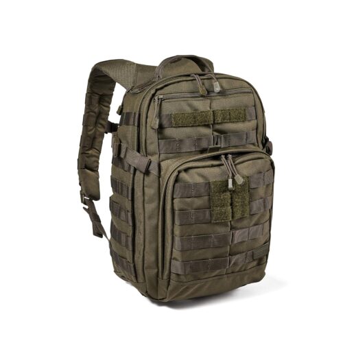 5.11 Tactical Backpack – Rush 12 2.0 – Military Molle Pack, CCW with Multiple Compartments, 24 Liter, Small, Style 56561, Ranger Green