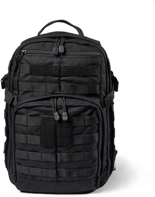 5.11 Tactical Backpack – Rush 12 2.0 – Military Molle Pack, CCW with Multiple Compartments, 24 Liter, Small, Style 56561, Black