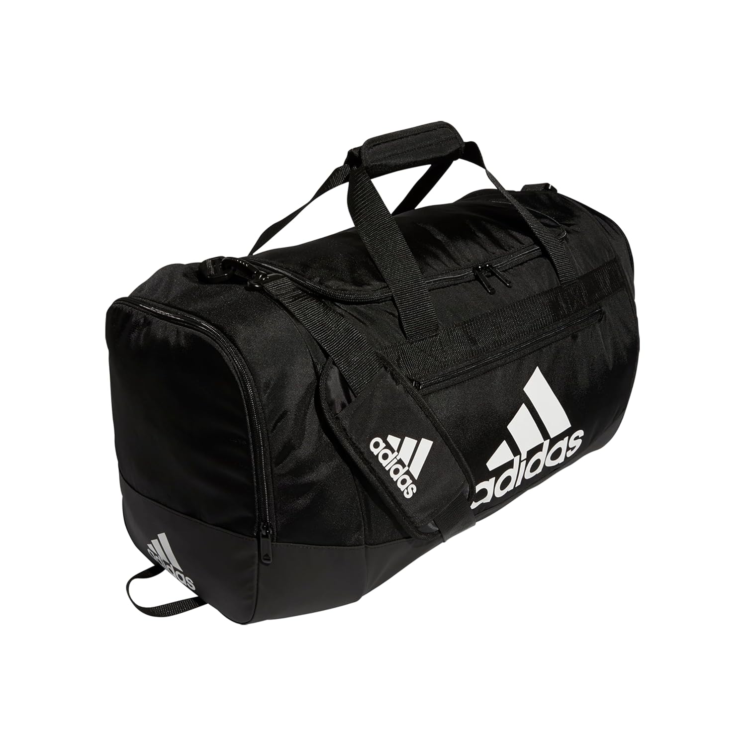 adidas Unisex Defender 4.0 Gym Duffel Bag for Men and Women, Black/White, Medium (66L)
