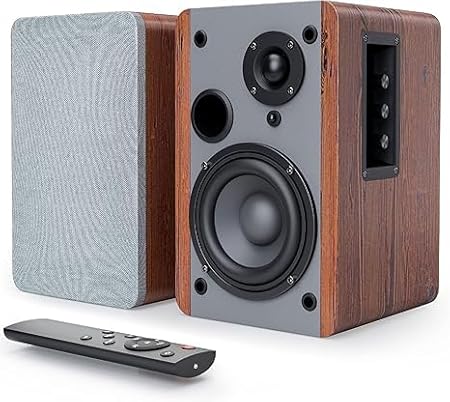 Ailun Powered Bookshelf Speakers, 2.0 Stereo Wood Active Speakers, Wood Enclosure Premium Surround Sound - 42 Watts RMS