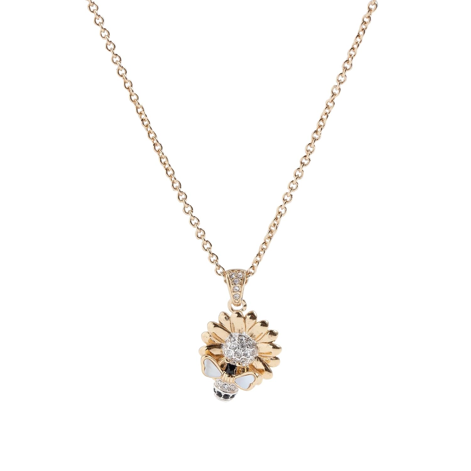 Alex and Ani Sunflower & Bee Pendant Necklace